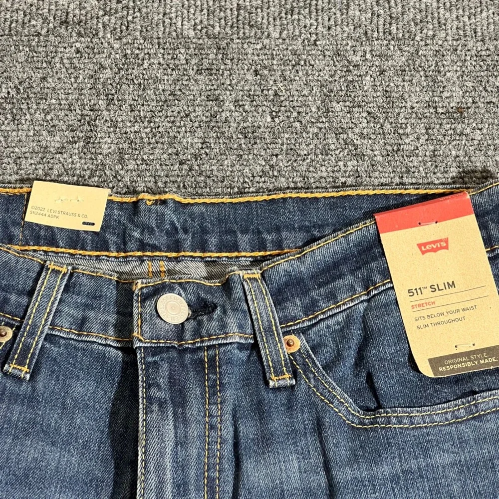 Levis 511 Slim Fit Stretch Jeans Mens 31x32 Blue Denim 04511-1163 WaterLess